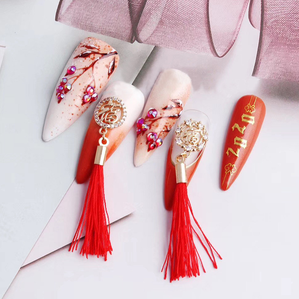 CHARMS Phụ Kiện Trang Trí Móng Tay 3D Phong Cách Trung Hoa