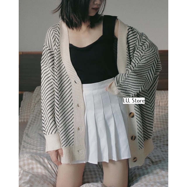 Áo Khoác Cadigan len Form rộng dày dặn hàng Quảng Châu