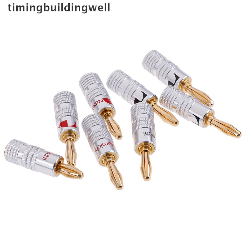 Set 4 chiếc 2 cặp jack cắm loa mạ vàng 24K chất lượng cao tiện dụng