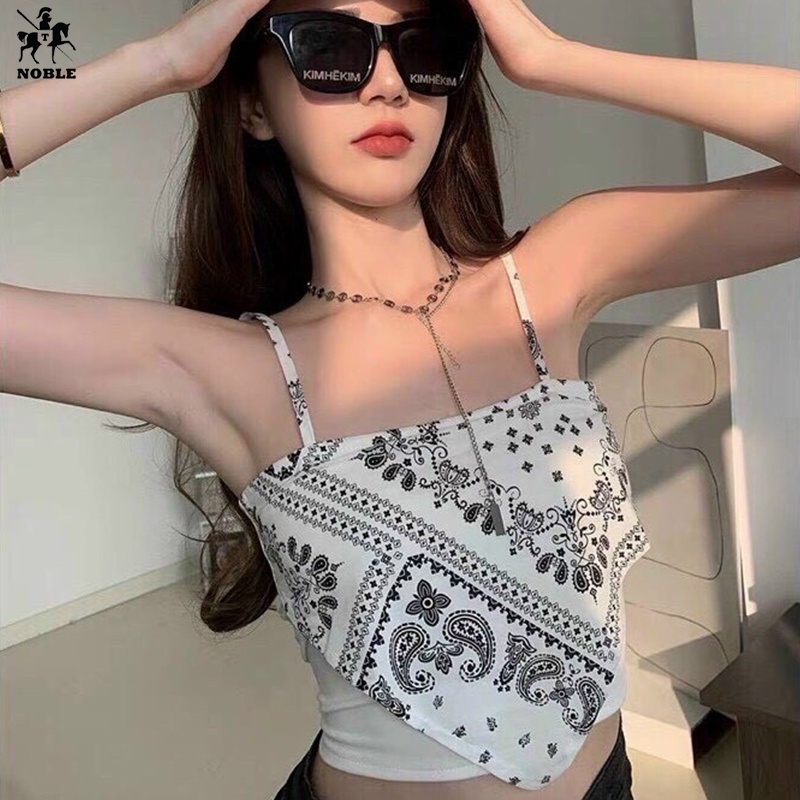 [Freeship] Áo Yếm Thổ Cẩm Khăn Bandana thun Dây Khăn Yếm Đi Biển Chụp Hình Thời Trang NOBLE TP047