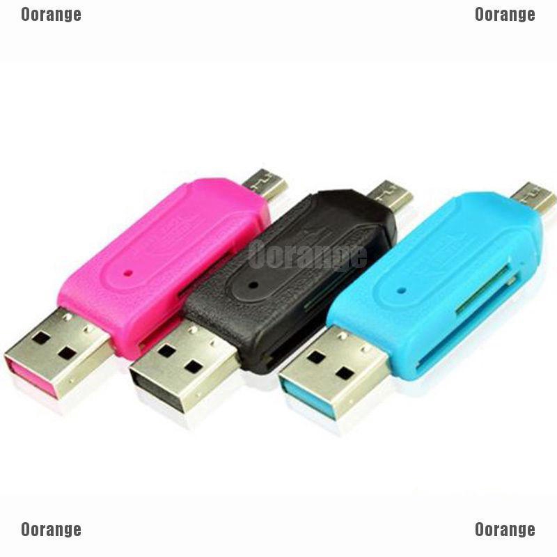 Đầu đọc thẻ nhớ 2 trong 1 cổng Micro USB 2.0 OTG cho điện thoại Android