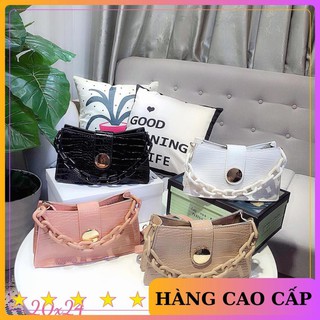 Túi kẹp nách Ngọc Trinh túi kẹp nách dây màu đeo vai đeo chéo xách tay da vân cá sấu mẫu mới TKNA06 + ảnh thật