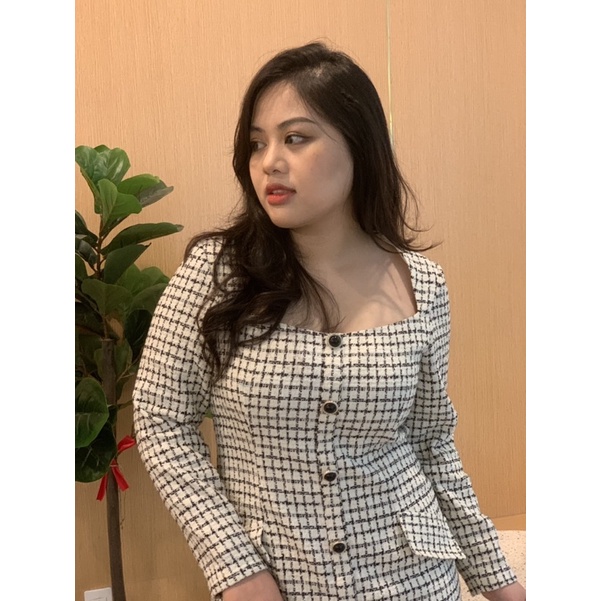 Đầm tweed Bigsize thiết kế cao cấp