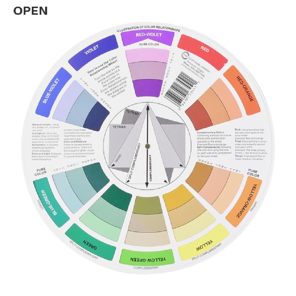 op Professional Paper Card Design Color Mixing Wheel Ink Chart Guidance Round my