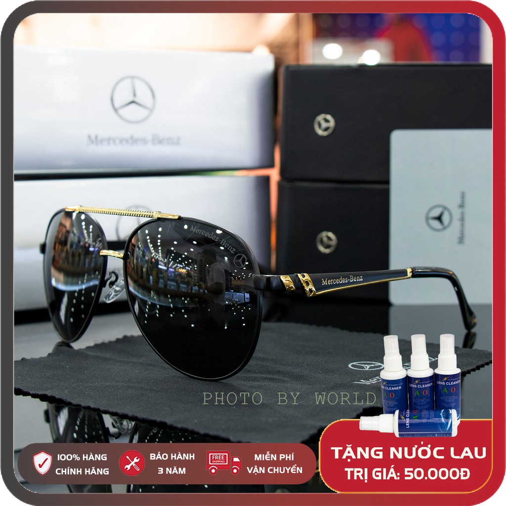 Kính mát nam cao cấp Benz03 full box, bảo hành 12 tháng, tròng Polarized cường lực,chống chói