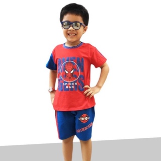 Bộ quần áo siêu nhân người nhện tay ngắn cho bé trai - Đồ bộ bé trai TN01