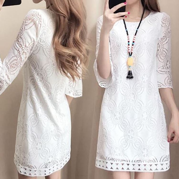 Đầm nữ tay lửng phối ren phong cách thời trang | BigBuy360 - bigbuy360.vn