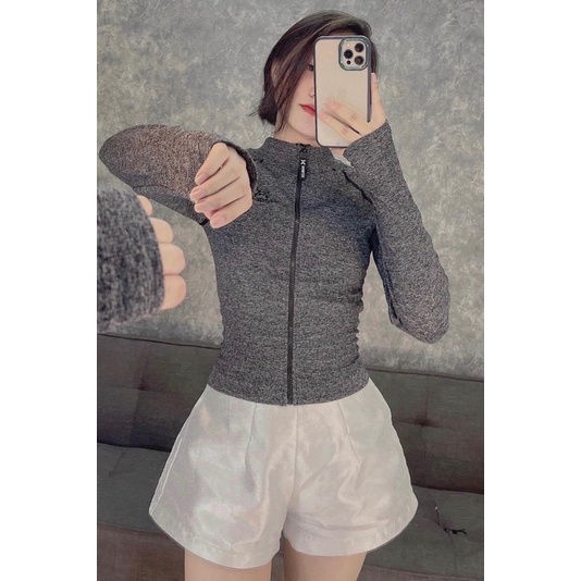 ÁO KHOÁC CROP DỆT NEW GYM,THỂ THAO,YOGA