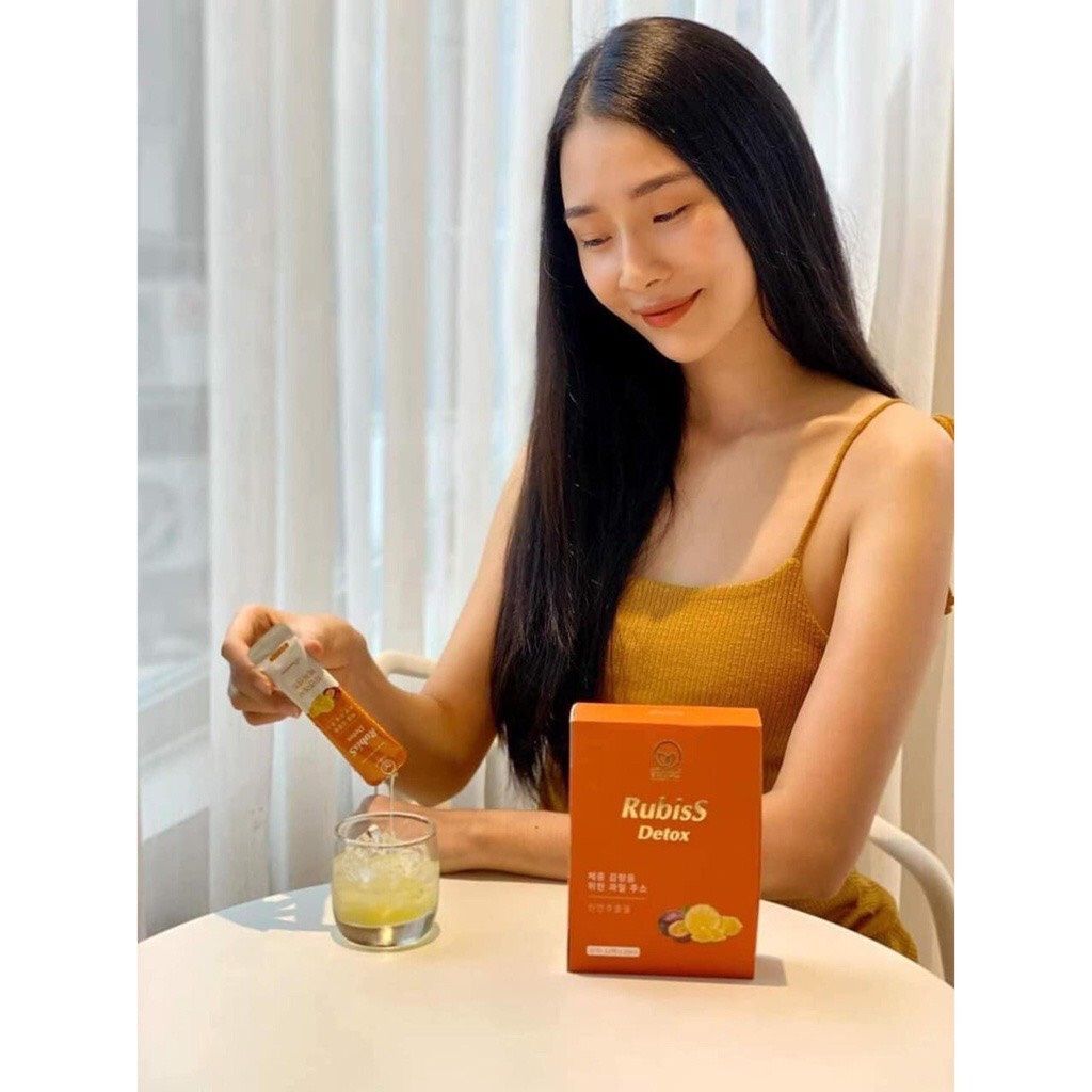 Detox giảm cân haristore Rubiss detox Giảm cân vị trái cây dứa chanh dây an toàn hiệu quả không gây mệt mỏi hộp 12gói