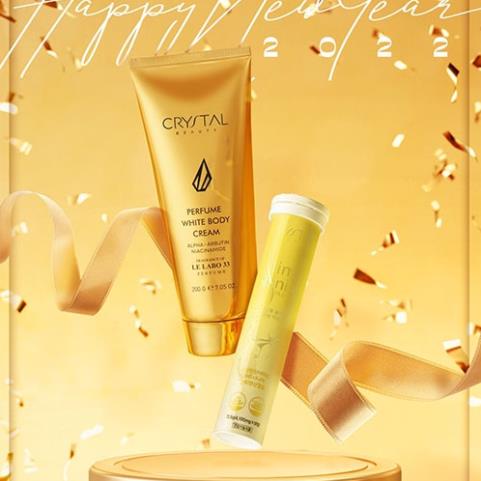 Kem dưỡng thể Crystal Beauty, white body cream và làm trắng da an toàn trắng sáng