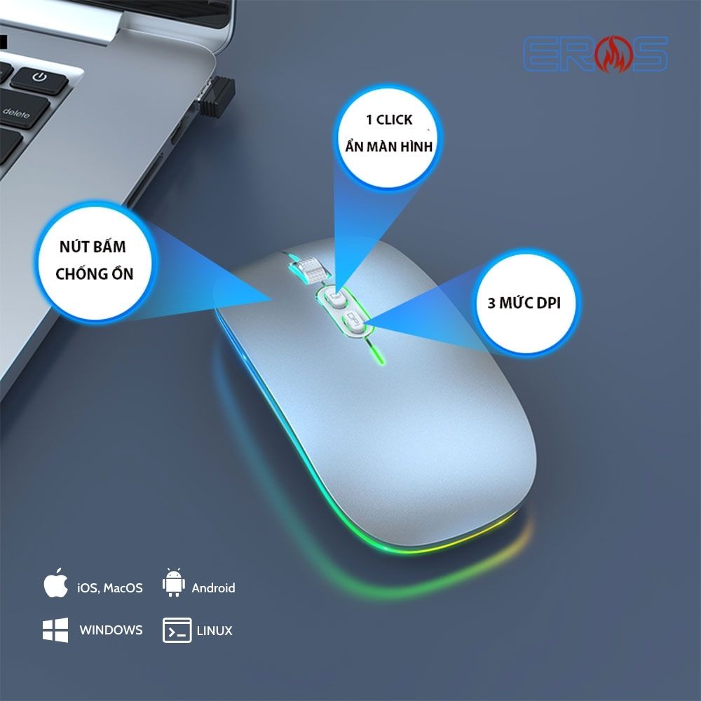 CHUỘT BLUETOOH FMOUSE M103 RGB TÍCH HỢP ĐÈN LED SIÊU ĐẸP