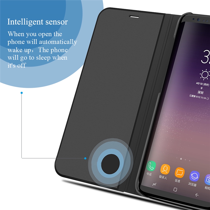 Bao da điện thoại nắp gập tráng gương thông minh thích hợp cho Iphone 6 6s 7 8 Plus X Xs Xr Xs Max Se 2020
