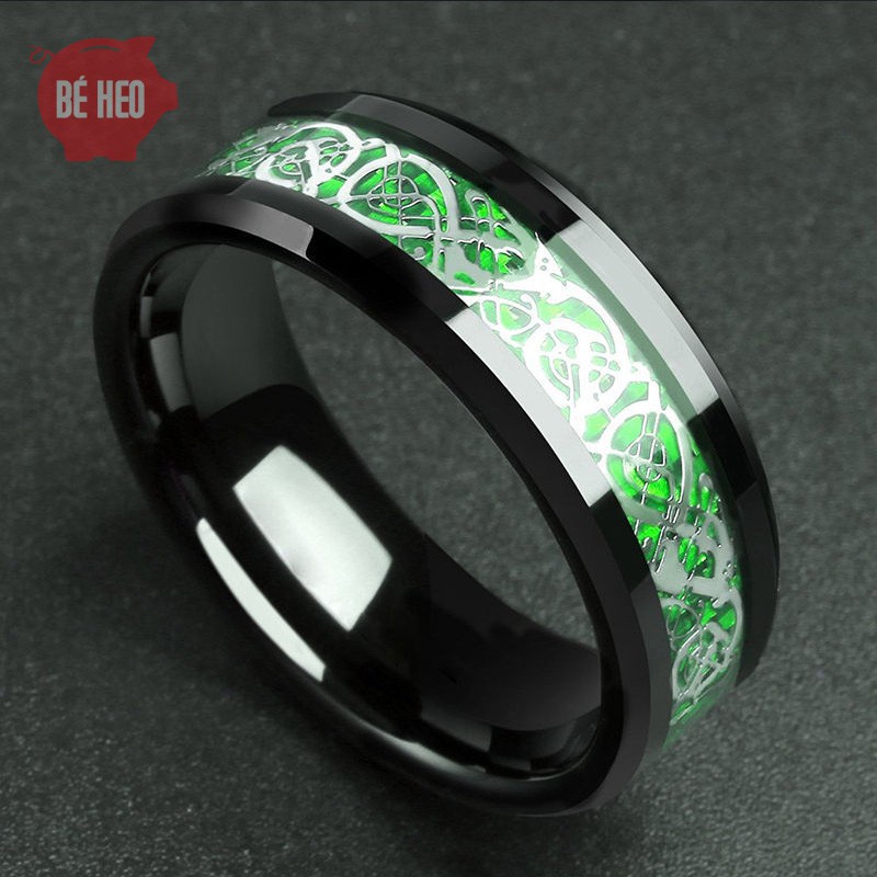 Nhẫn nam titan màu cực đẹp Trang sức Bé Heo BHN115