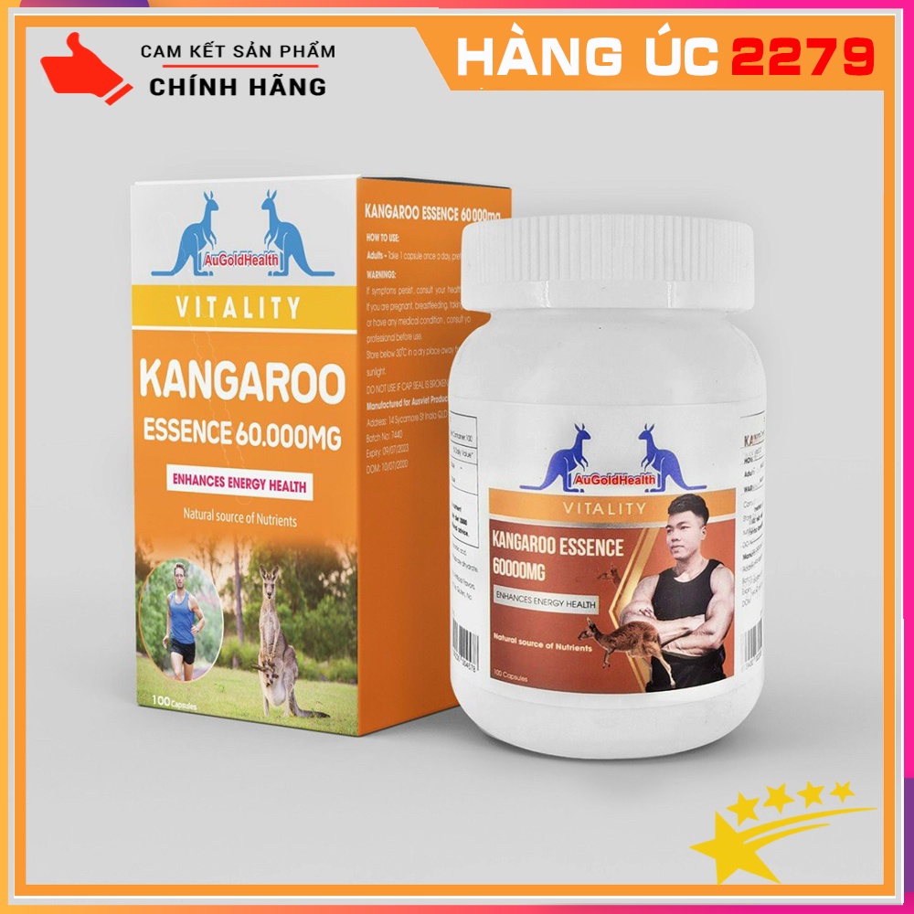 Viên Uống Tăng Cường Sinh Lý Nam Giới Augoldhealth Kangaroo Essence 60000mg Của Úc Hộp 100 Viên - Hàng Úc 2279
