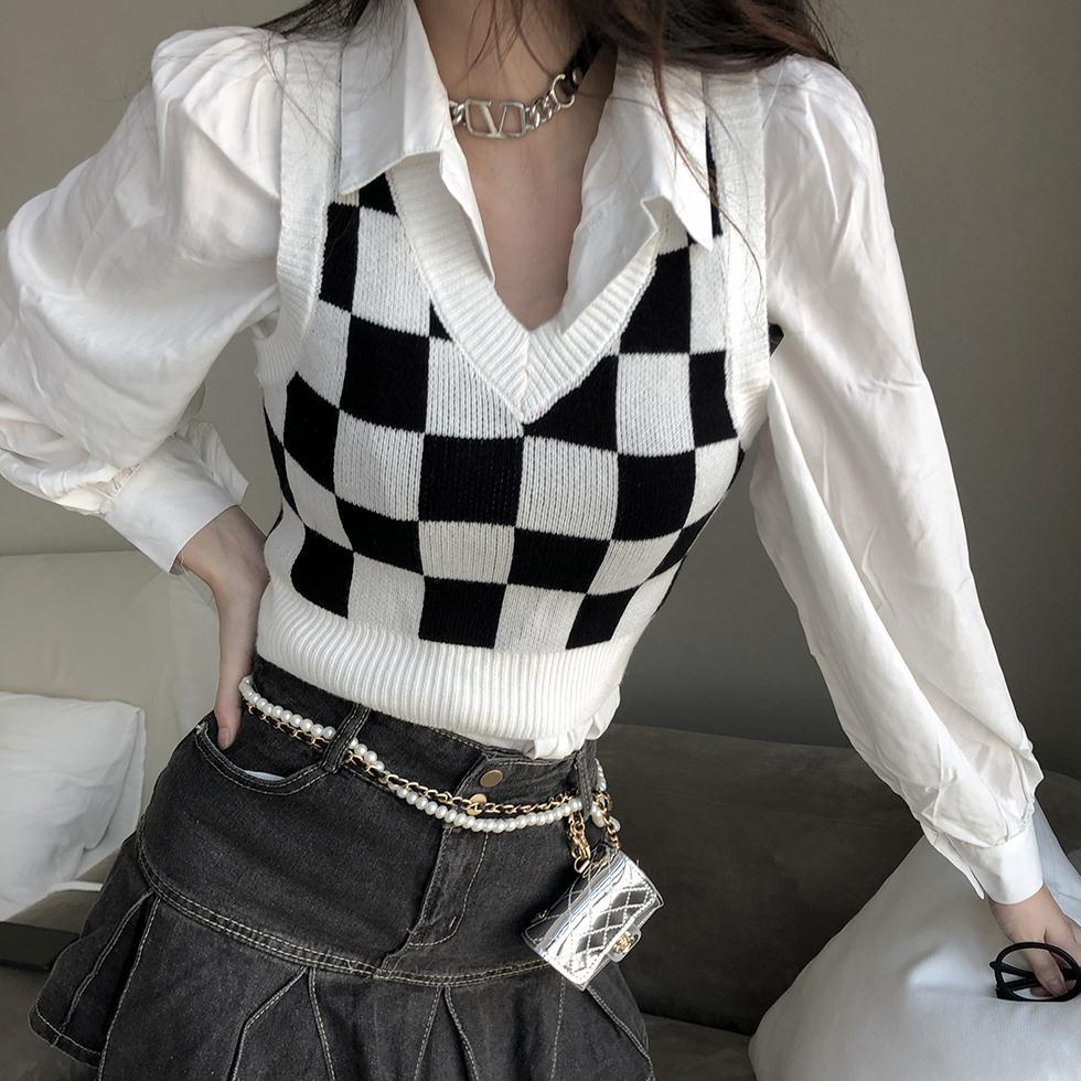 Bảng trắng đen kẻ caro phong cách Retro Mỹ