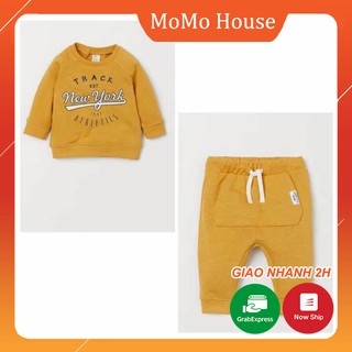 [FS + Hoàn 30k Xu] Bộ Nỉ Thu Đông Cho Bé Vàng Basic