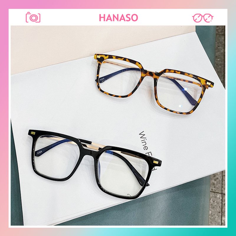 Kính cận thời trang nam nữ dáng vuông Unisex chống tia cực tím bảo vệ mắt đạt tiêu chuẩn ANSI của Hoa KỲ đẹp HANASO 086