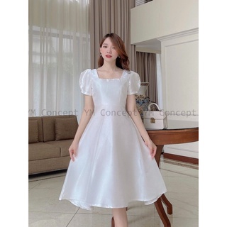 Đầm dự tiệc cổ vuông nơ lưng ely dress cực đẹp - d0220