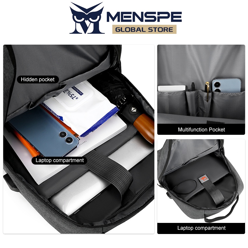 MENSPE Ba Lô Đựng Laptop Chống Thấm Nước Cho Nam
