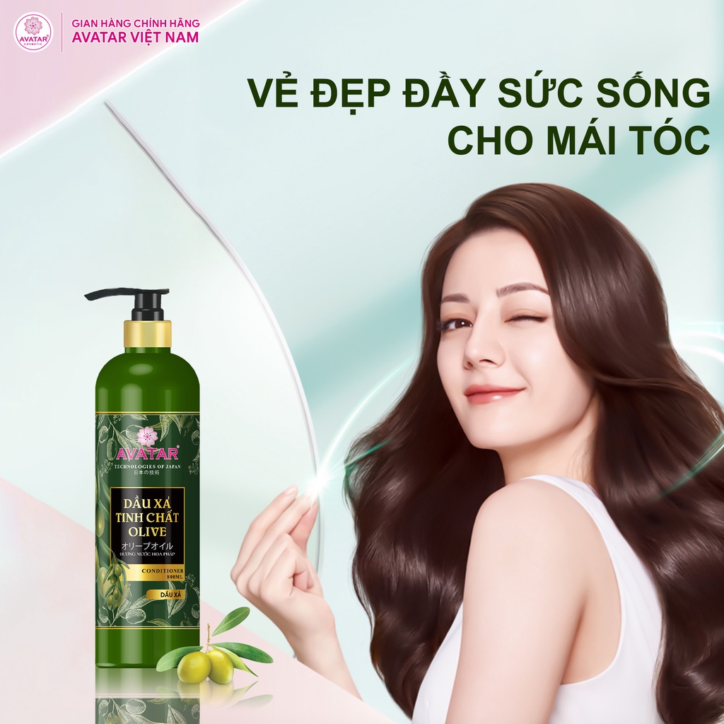 Dầu Xả Avatar Cao Cấp Tinh Chất OLIVE Giúp Tóc Bồng Bềnh Chắc Khỏe 800ml