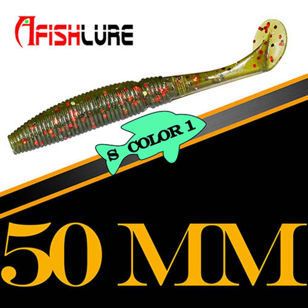 [Global] 15Pcs Wobbler Jigging 50mm/1g Fishing Lure Soft Worm Shrimp Jerkbait Fish Ocean Rock Lure Bass Soft T Tail