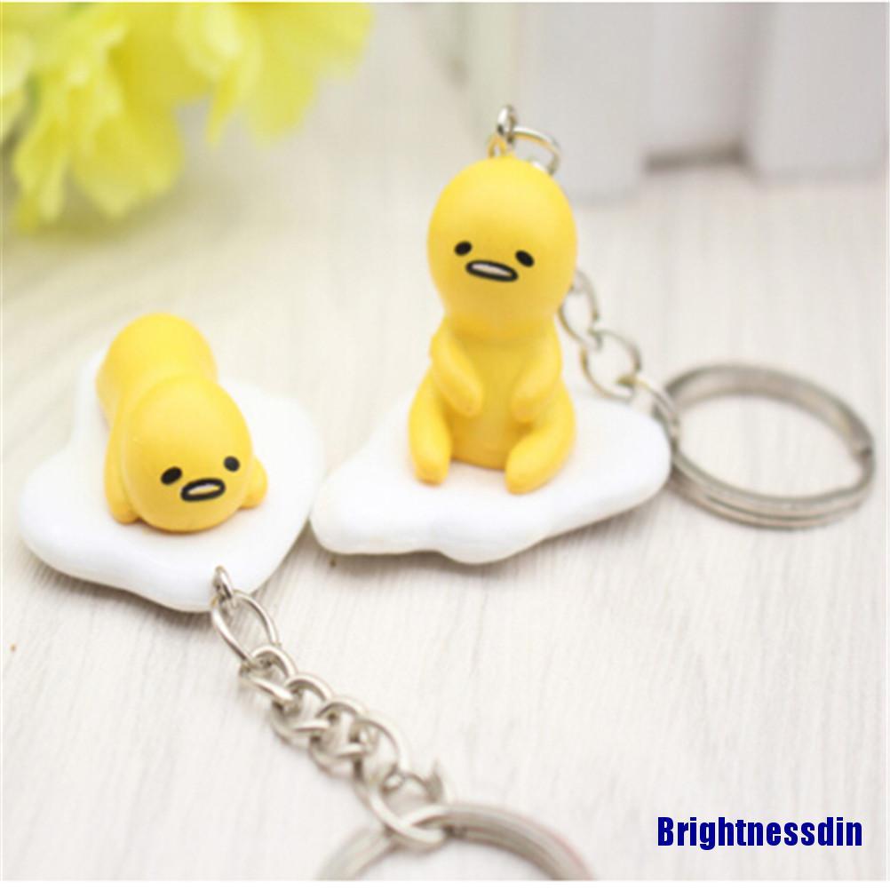 1 móc khóa hình quả trứng lười Gudetama bằng PVC 2-3cm