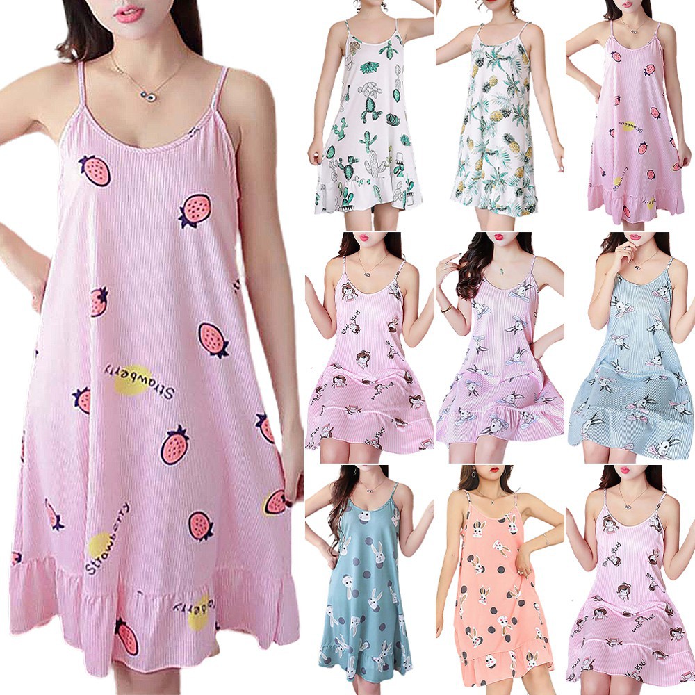 đồ ngủ Kẻ Sọc In Hình Trái Cây Đáng Yêu Cho Nữ