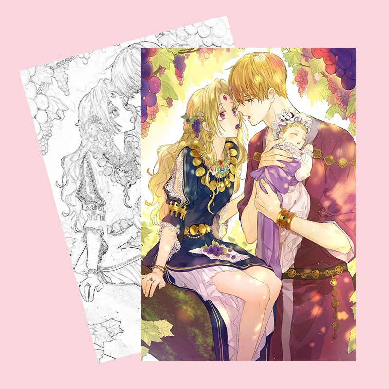 Tranh tô màu Tenki ni Ko ĐỨA CON CỦA THỜI TIẾT tập bản thảo phác họa xinh xắn anime chibi
