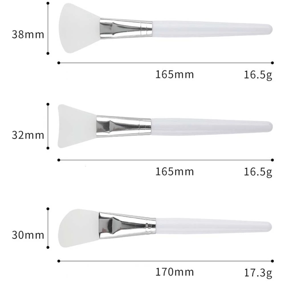 Set 5 Cọ Quét Mặt Nạ Bằng Silicon Với Tay Cầm Trong Suốt Tiện Dụng