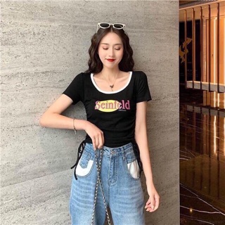 Áo thun gân croptop dây rút 2 bên cực đẹp