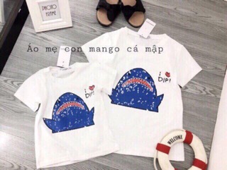 Set áo mẹ con cá mập