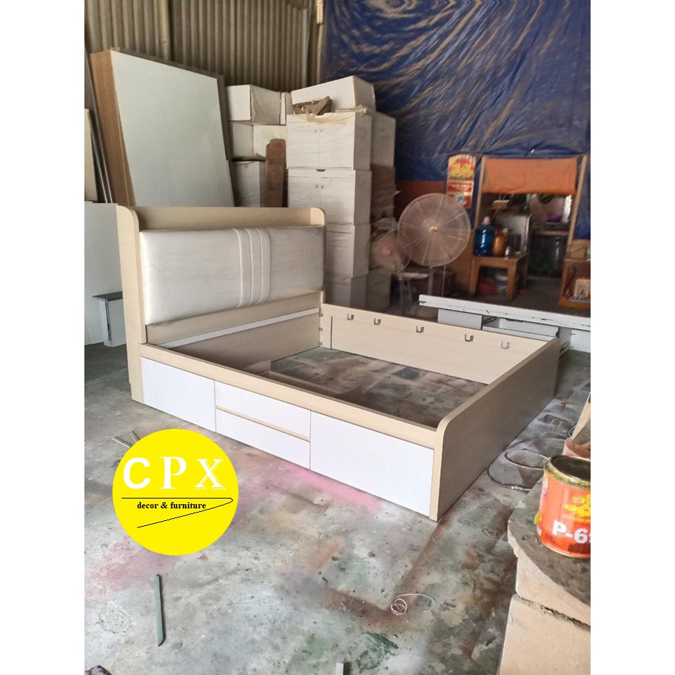 Giường ngủ bọc nệm 4 hộc kéo gỗ MDF CPX-G22 | BigBuy360 - bigbuy360.vn
