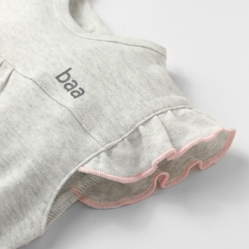 Baa Baby - Bộ romper sơ sinh tay bèo bé gái màu xám size 3M