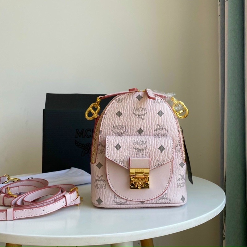 Balo MCM màu hồng siêu yêu hàng xịn mịn