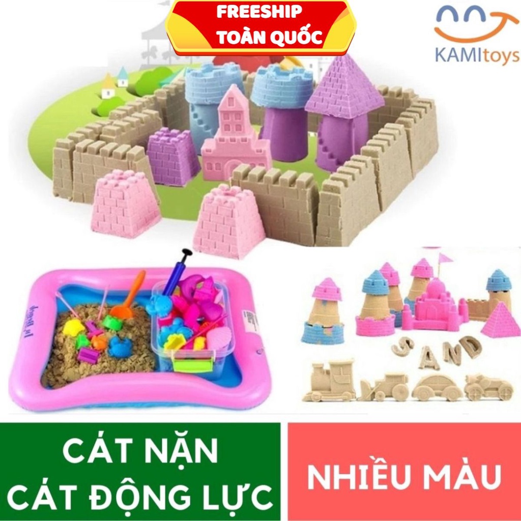 Đồ chơi cát nặn vi sinh ❤Đủ bộ Khuôn+Bể+0.8kg Cát❤ cát động lực sinh học an toàn cho trẻ em . .