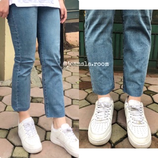 Quần Jean ống đứng JEANSLA ống đứng Xanh retro Basic "Must Have" siêu xinh đi học đi chơi [#QJL18]