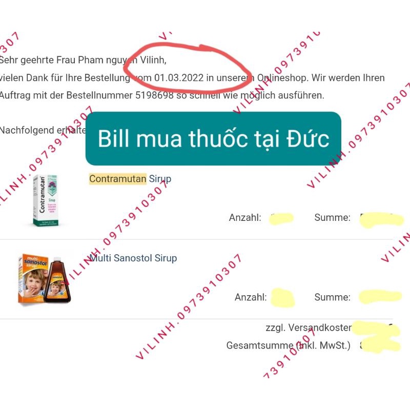 (Bill Đức ảnh sau) SIRO HO, CẢM CÚM, CẢM LẠNH 5 IN 1 CONTRAMUTAN N, 100ML