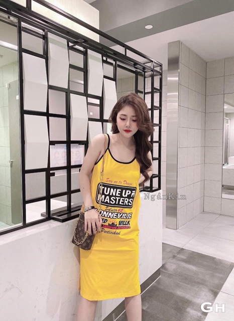 Váy xuông 2 dây TUNE UP - Đầm xuông from rông dáng dài