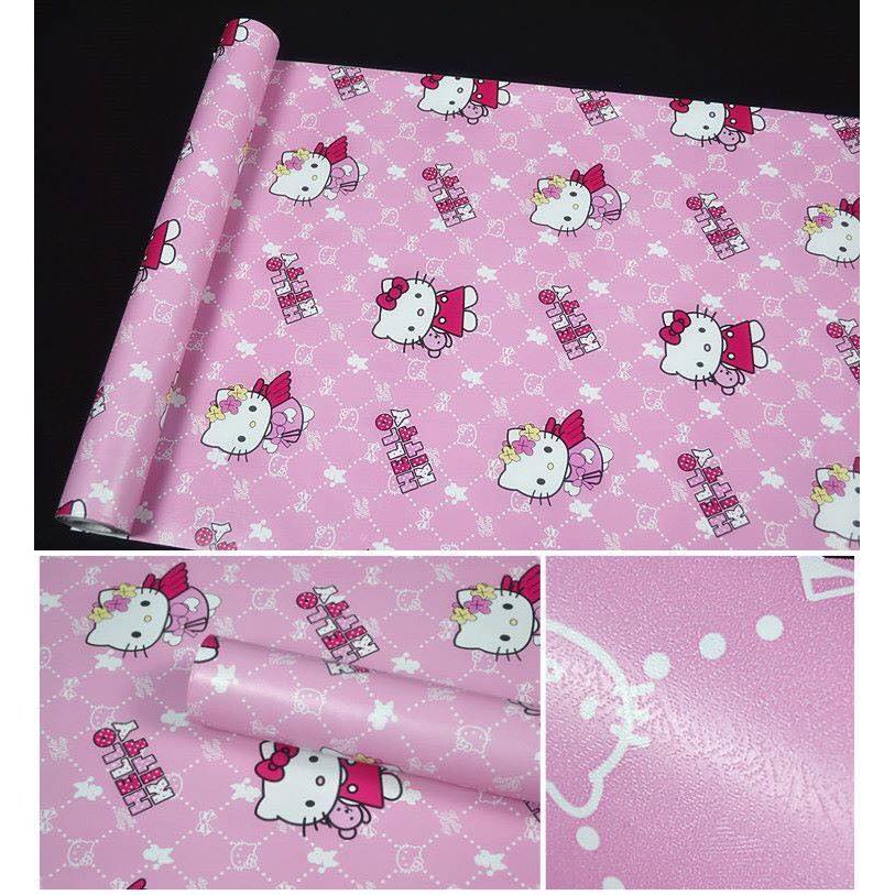 10m GIẤY DÁN TƯỜNG HELLO KITTY (có keo sẵn)