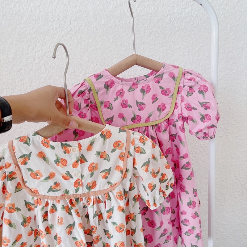 Váy bé gái, đầm bé gái vải thô mát hàng thiết kế size 80-140