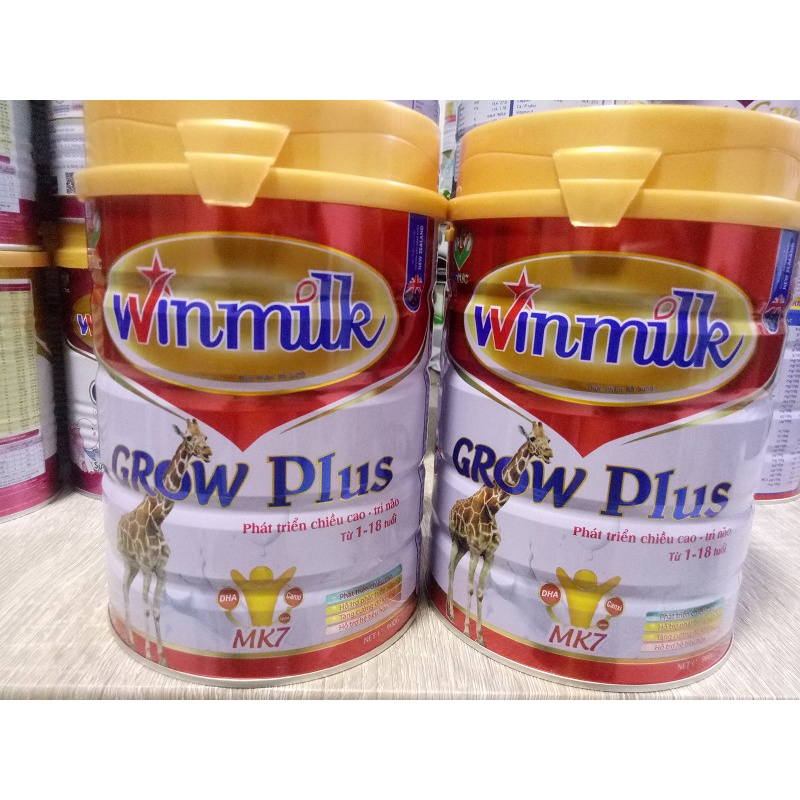 Sữa grow plus tăng trưởng chiều cao cho trẻ từ 1-18 tuổi Winmilk lon 900g