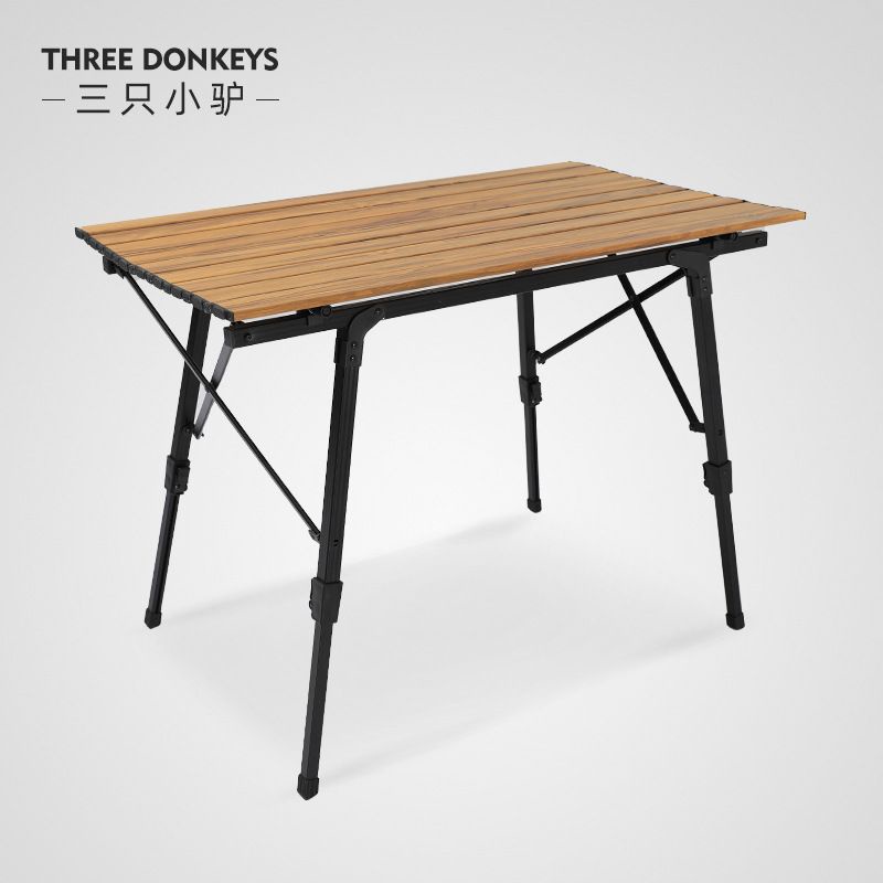 Bàn xếp nhôm size lớn 1.2m*0.7m, Three Donkeys, điều chỉnh chiều cao