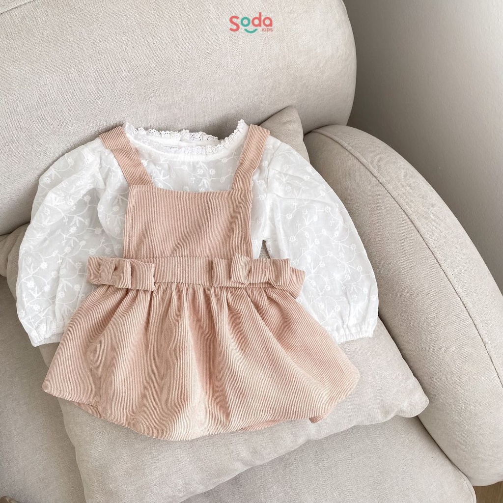 Yếm váy bé gái SODA KIDS PETI chất liệu nhung mềm, mịn, dễ thương, phong cách Hàn Quốc
