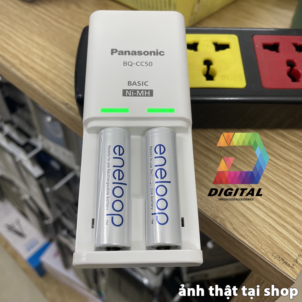 Combo Bộ Dock Sạc &amp; 2 Pin Sạc AA Panasonic Eneloop BQ-CC50 Chính Hãng