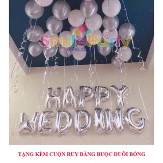 SET BÓNG TRANG TRÍ PHÒNG CƯỚI TÔNG BẠC (TẶNG KÈM CUỘN RUY BĂNG BUỘC ĐUÔI BÓNG)