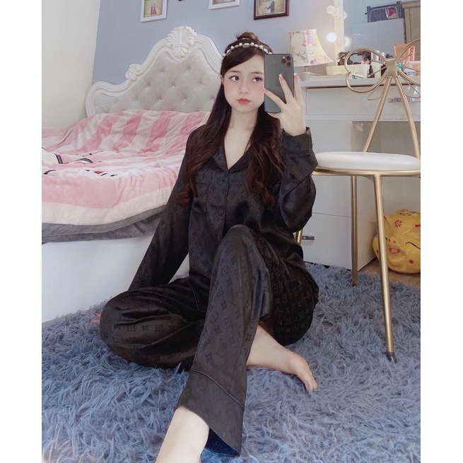 [Mã SKAMFSW175 giảm 10K đơn 50K] Bộ Lụa Gấm Dài Tay Họa Tiết