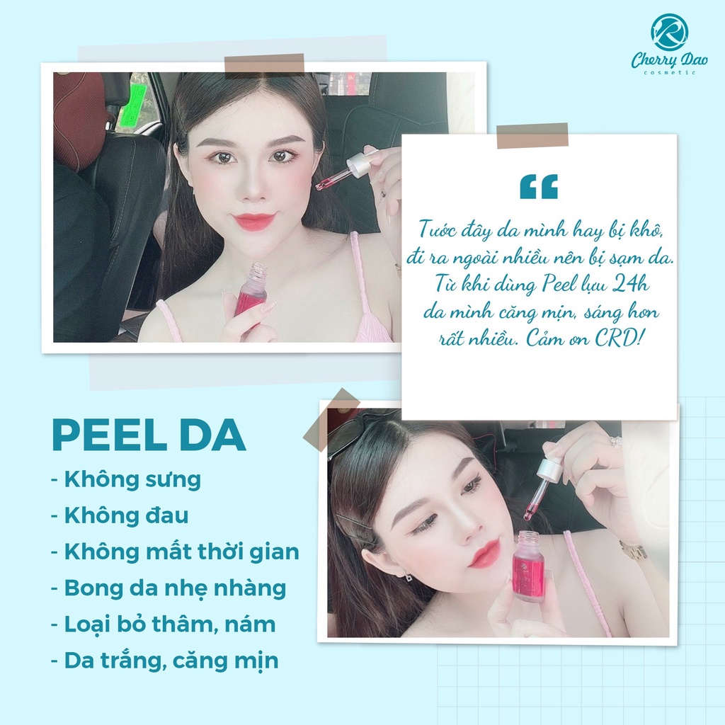 Peel da 24 red serum lựu AHA BHA dưỡng da thâm nám tàn nhang không bong Cherry Đào CRD 10ml