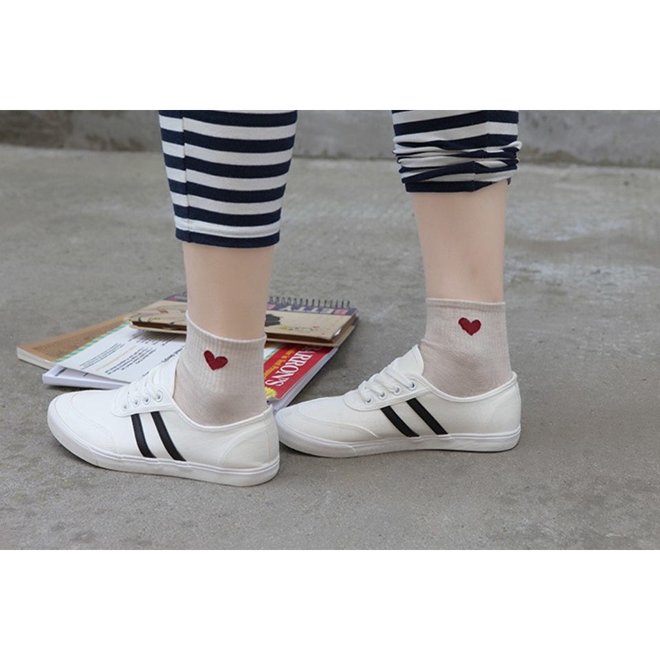 Tất cổ thấp Bivota vớ nam nữ cotton cổ ngắn gân tăm vintage phong cách Hàn Quốc - Gin Store