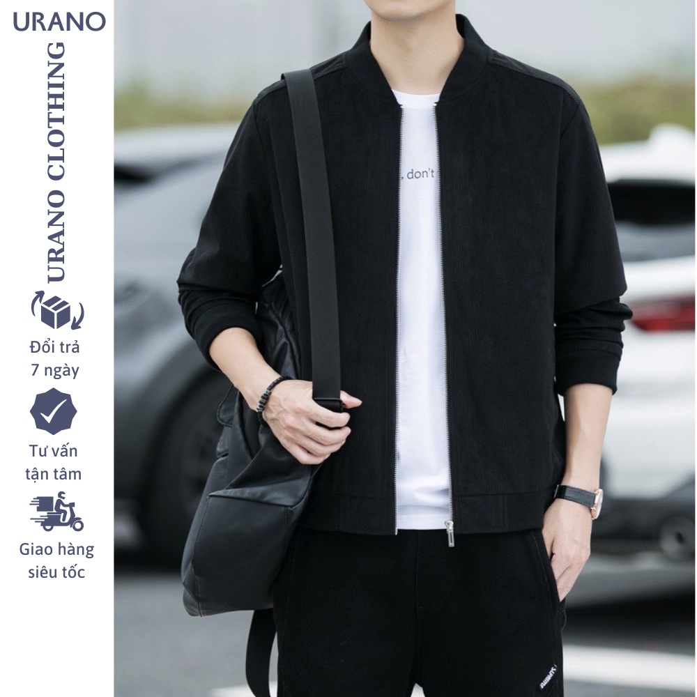 Áo bomber nam da lộn Urano , áo khoác bomber nam nữ Turnthetable Ulzzang, đi học, đi chơi đều đẹp