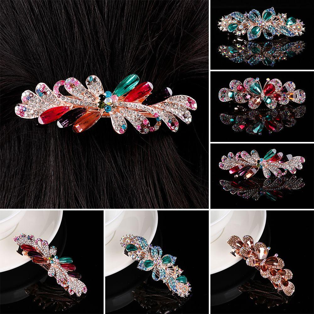 JUNE Kẹp Tóc Đuôi Ngựa Đính Hoa Nhựa